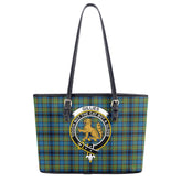 Gillies Ancient Tartan Crest Leather Tote Bag